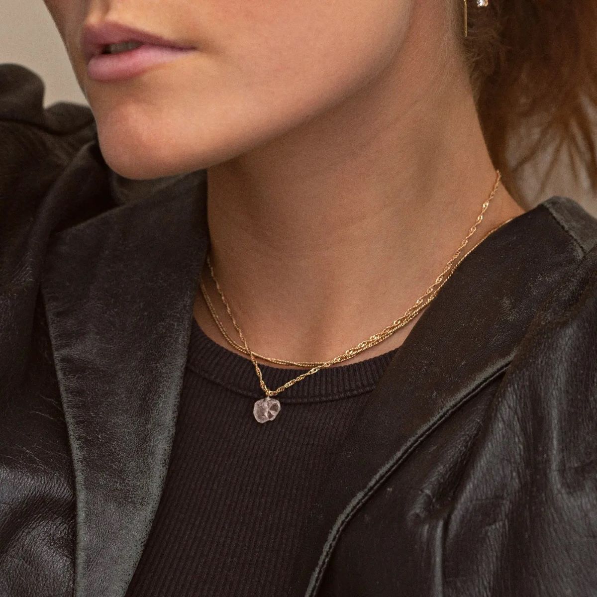 Timi Rose Quartz Semi-Precious Gemstone Necklace - You're Gorgeous 8429102