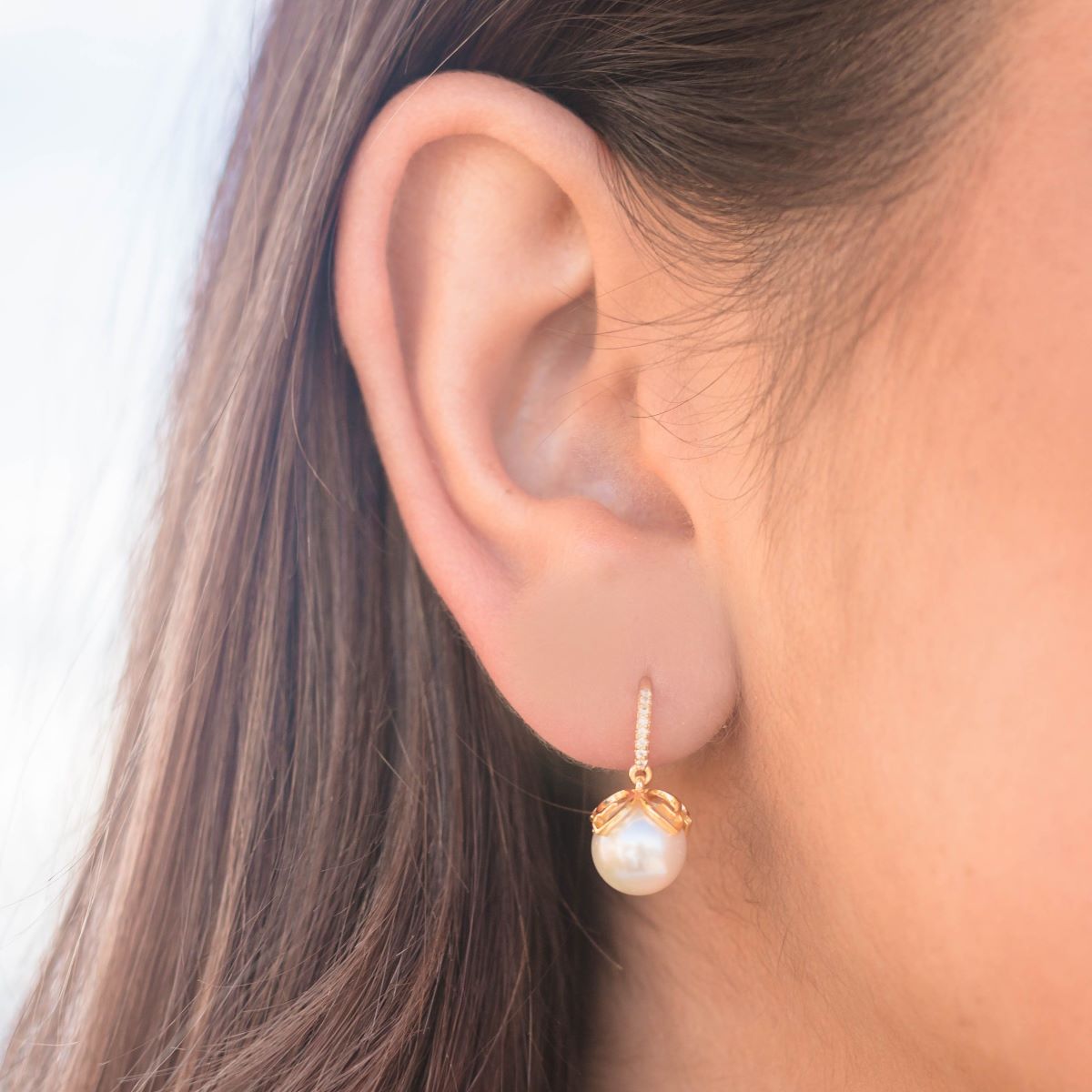 Georgini Oceans Palm Cove Freshwater Pearl Earrings - Gold - IE1111G