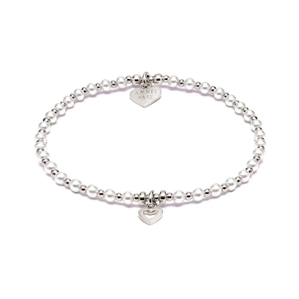 Annie Haak Pretty Pearl Heart Silver Bracelet