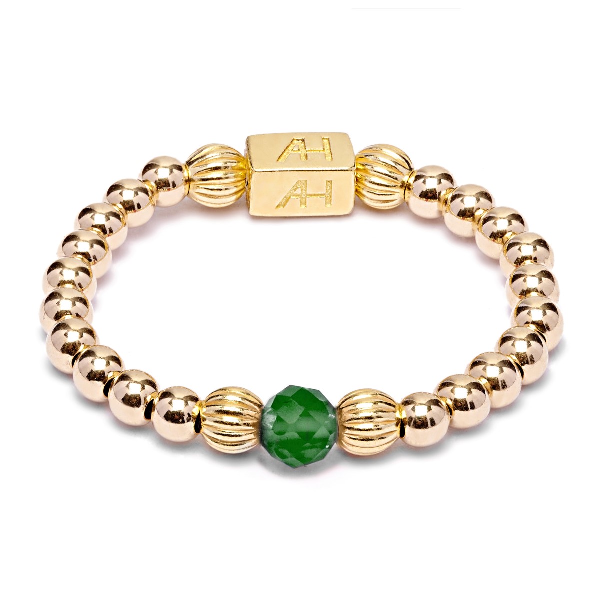 Annie Haak Aster Gold Ring - Emerald Green