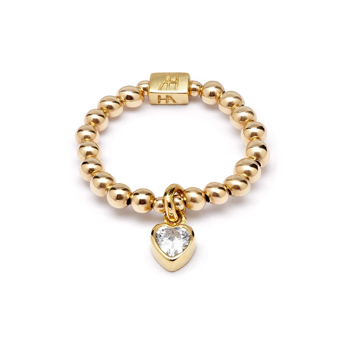 Annie Haak Mini Charm Gold Ring - Crystal Heart R0108