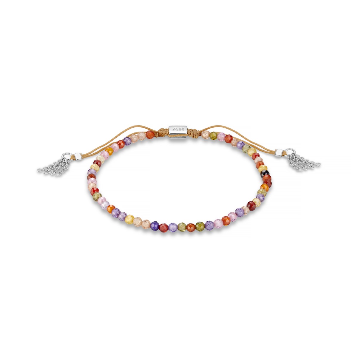 Annie Haak Multi Coloured Crystal Silver Friendship Bracelet