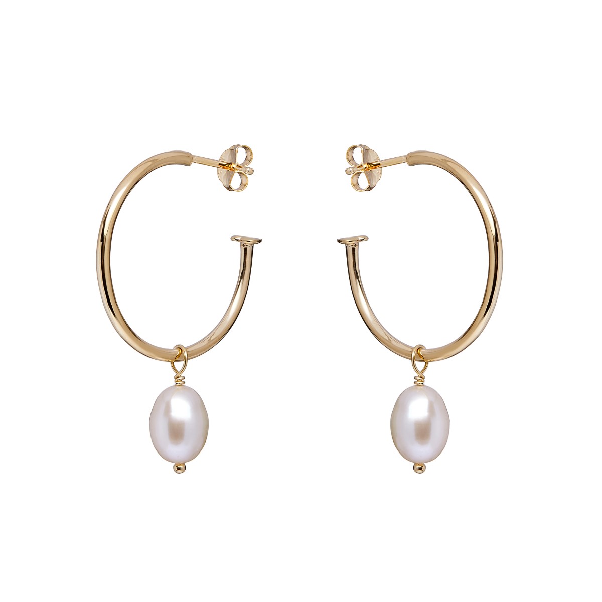 Annie Haak Pearl Drop Hoop Earrings Gold E0263