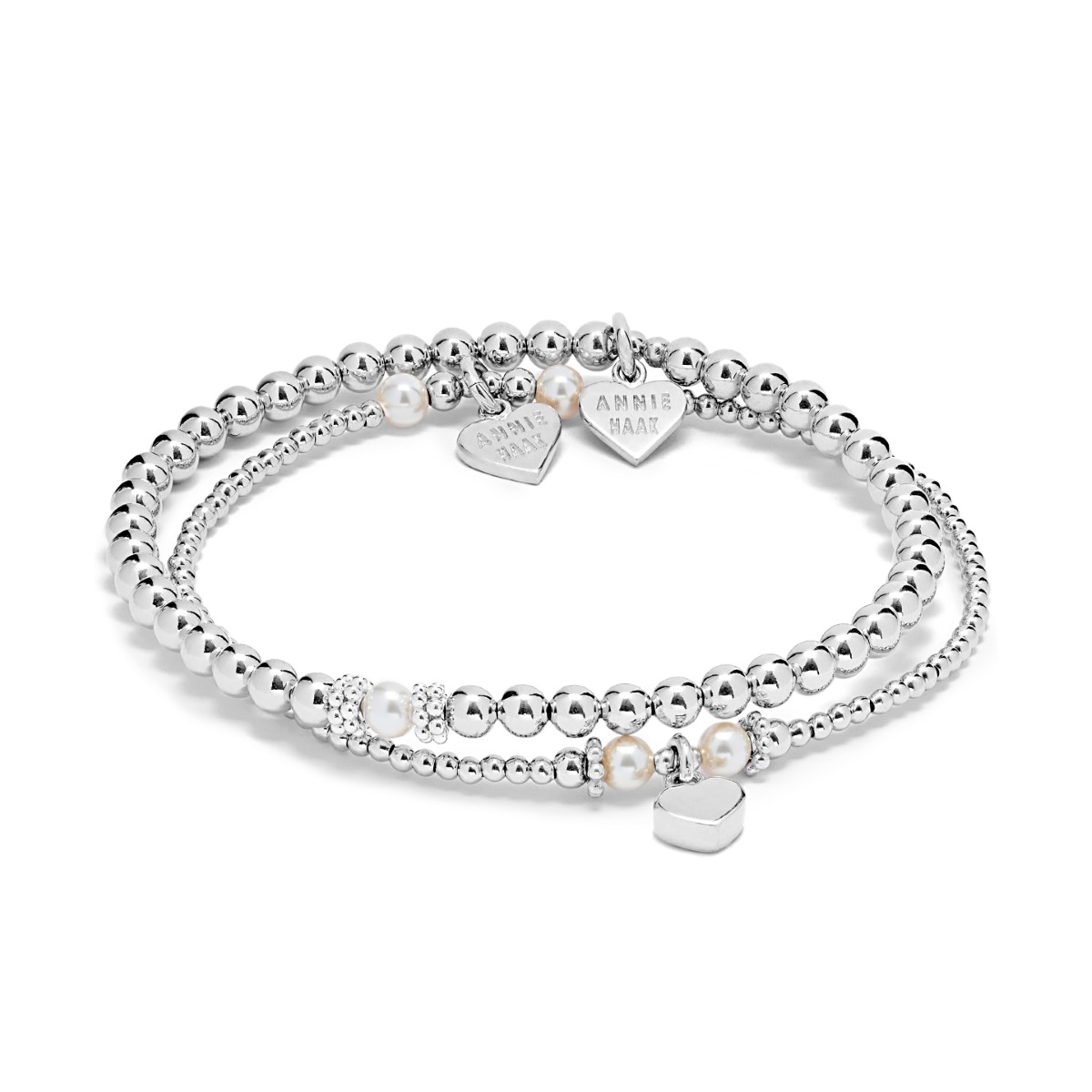 Annie Haak Pearly Silver Bracelet Stack