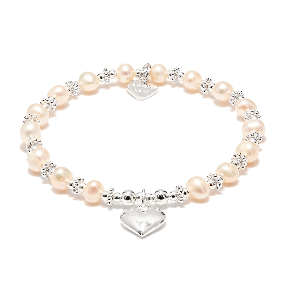 Annie Haak Precious Pearl Silver Bracelet - Solid Heart