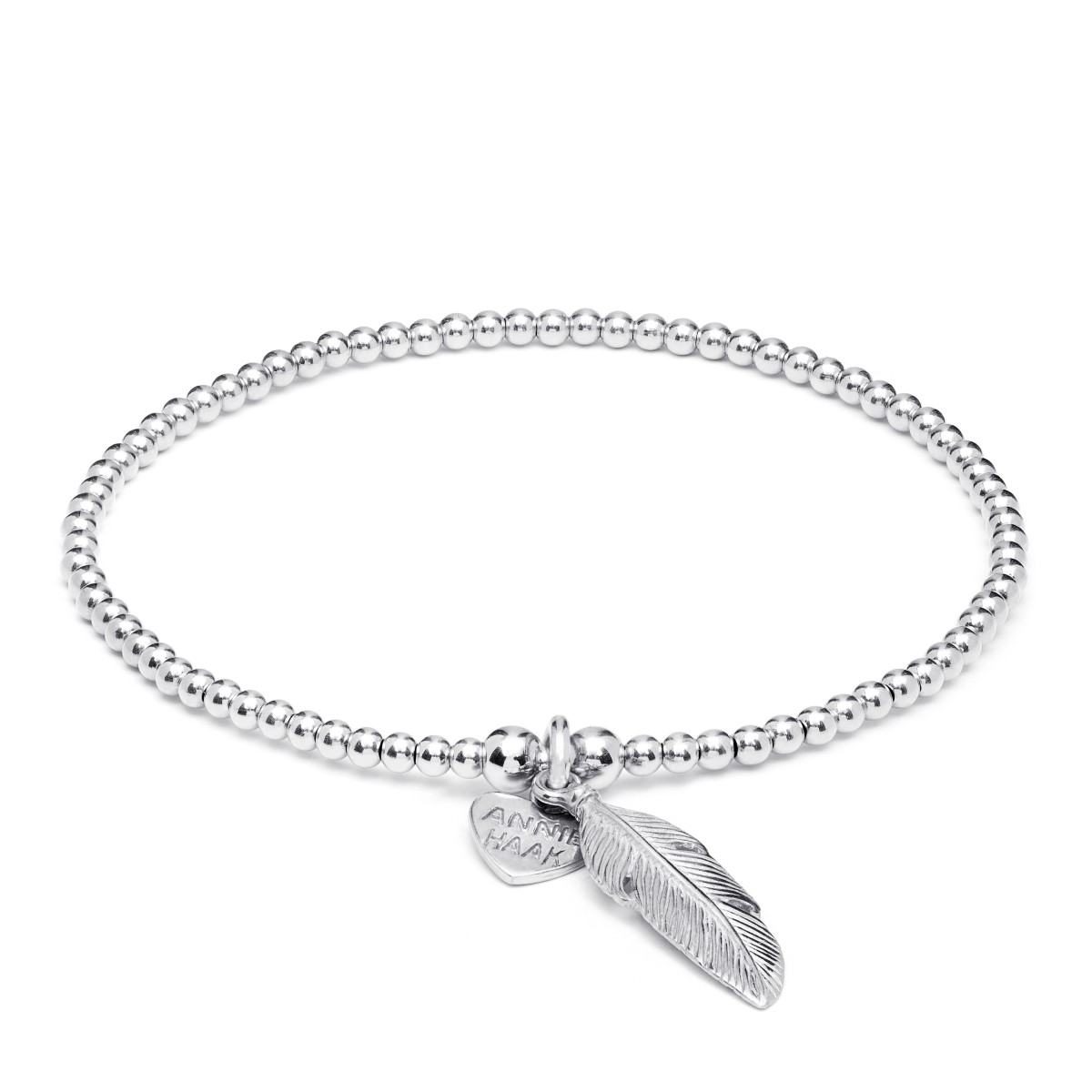 Annie Haak Santeenie Silver Charm Bracelet - Feather
