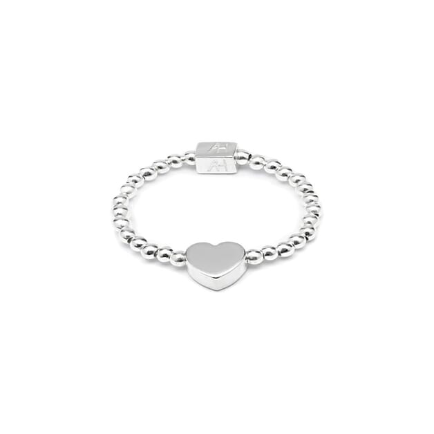 Annie Haak Silver Dainty Boxed Heart Ring