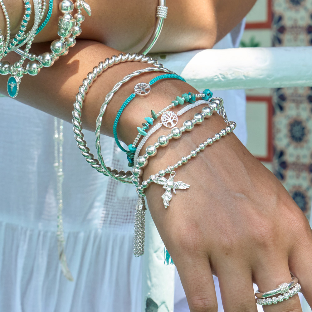 Annie Haak Turquoise Chip Silver Bracelet