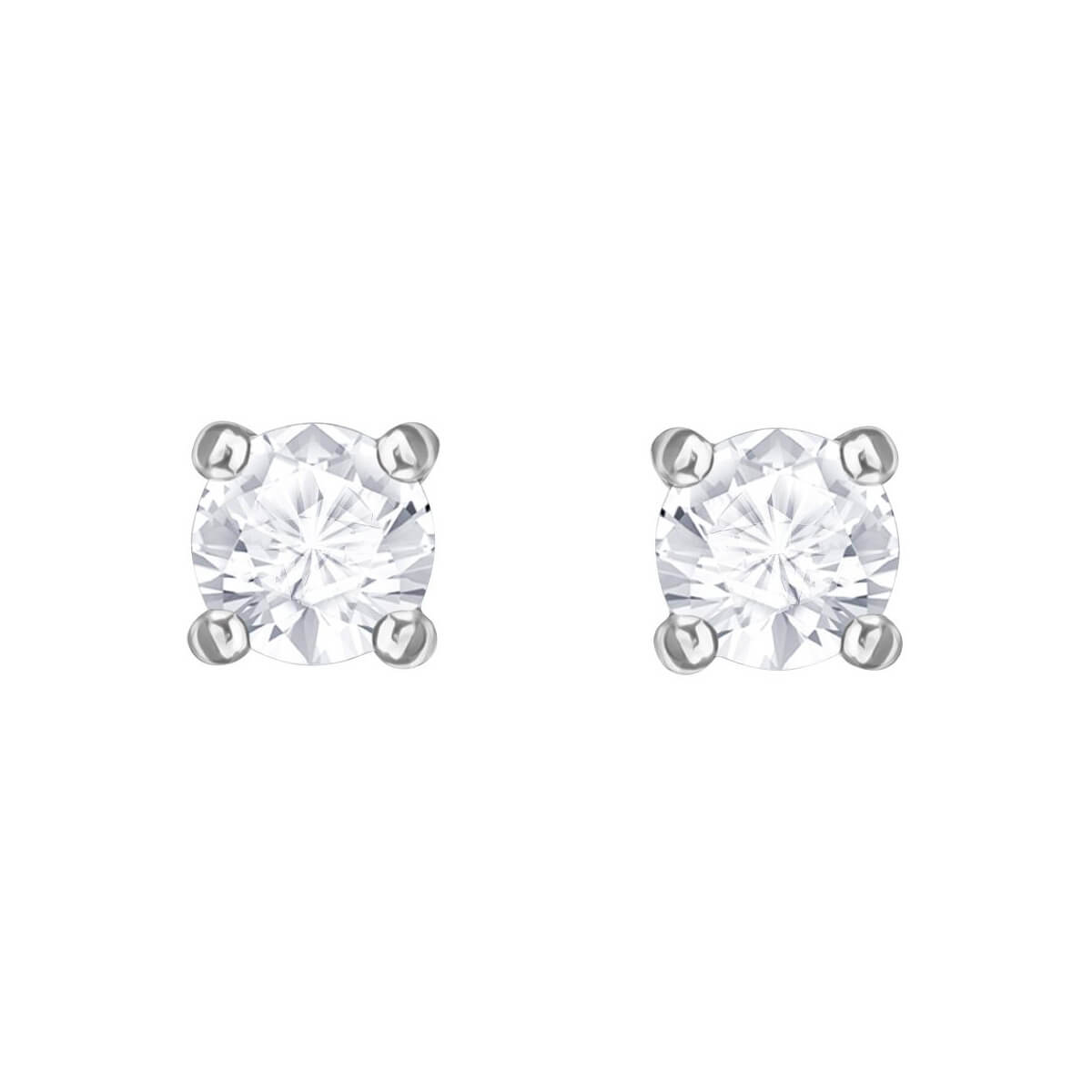 Swarovski Attract Round Pierced Earrings, White, Rhodium Plating 5408436