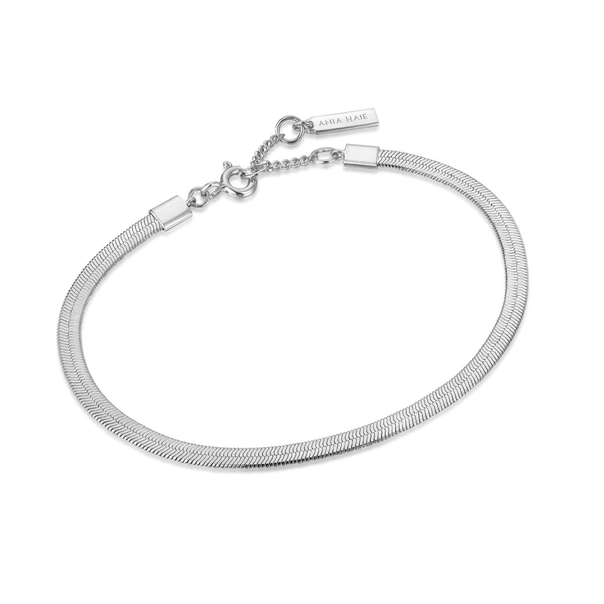 Ania Haie Silver Flat Snake Chain Bracelet - B046-01H