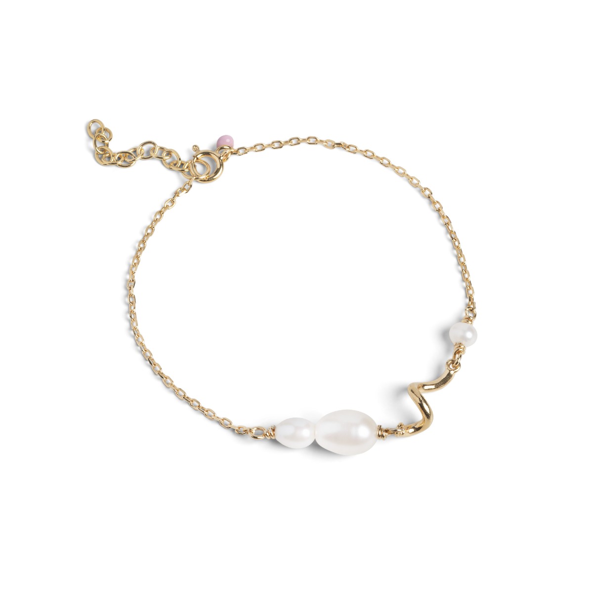 Enamel Copenhagen Pearlie Twist Gold Bracelet. Item code B113G.