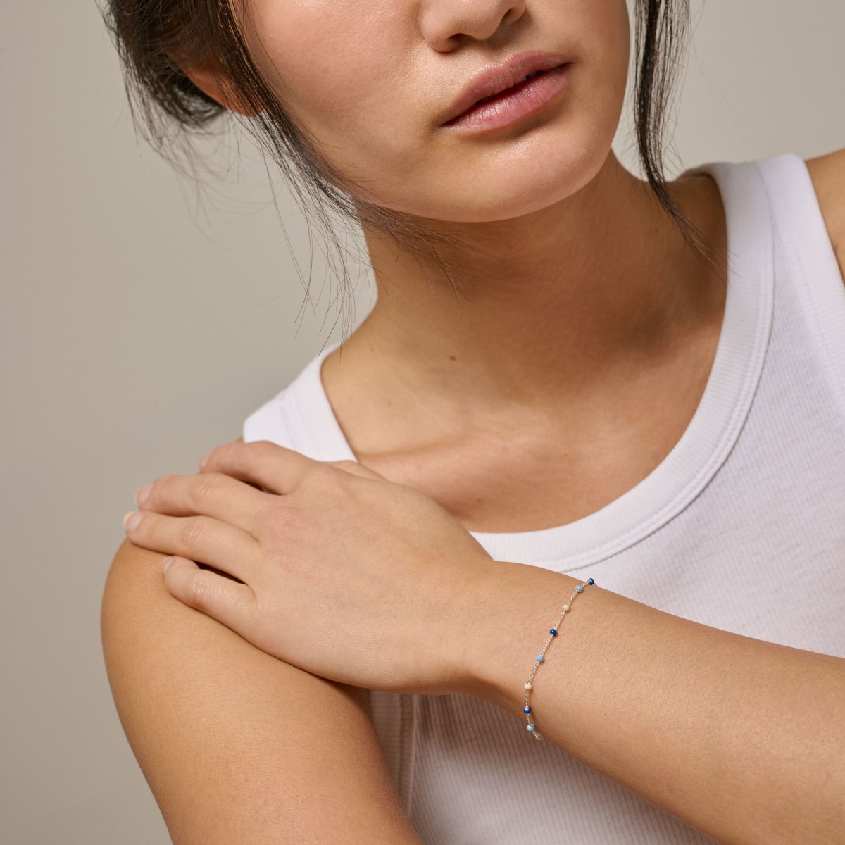 Enamel Copenhagen Lola Marine Silver Bracelet. Item code B66S_2_marine.
