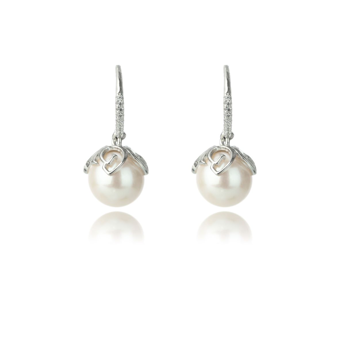 Georgini Oceans Palm Cove Freshwater Pearl Earrings - Silver - IE1111W