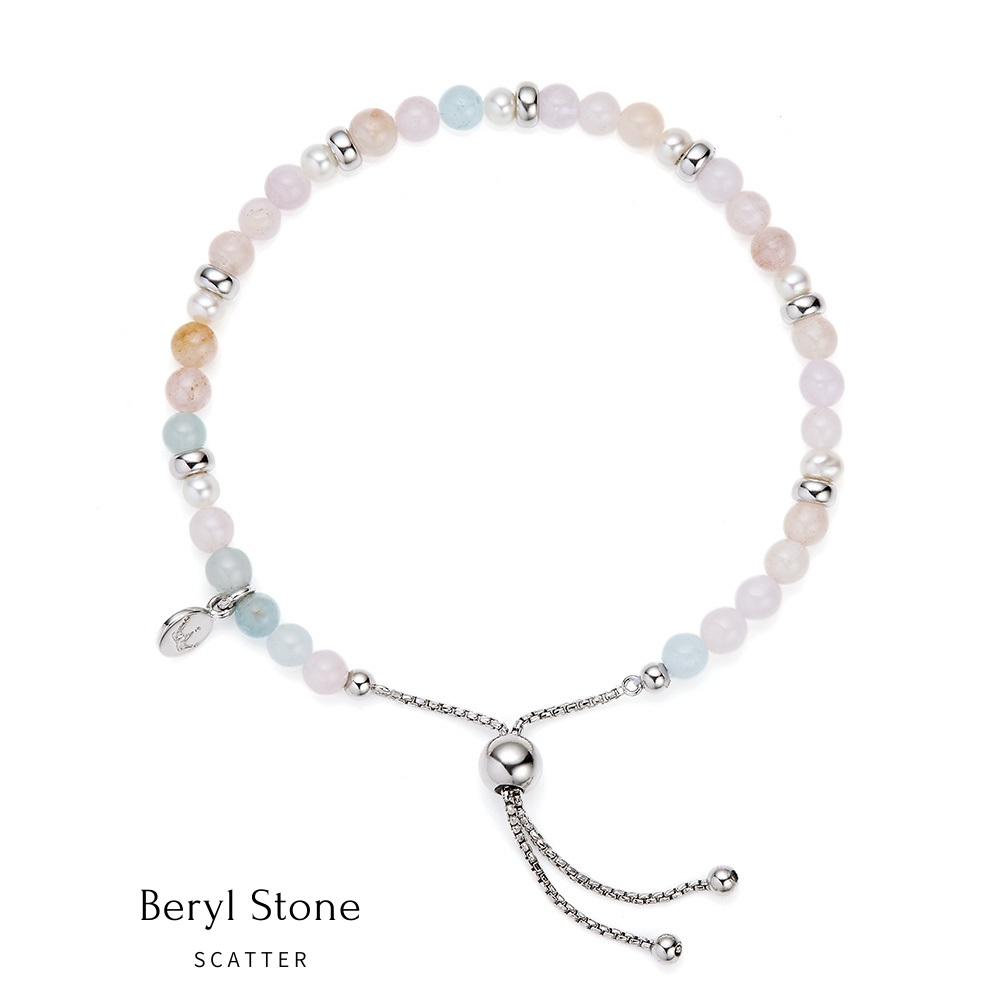 Jersey Pearl Sky Bracelet - Scatter Style in Beryl and Silver 1827927