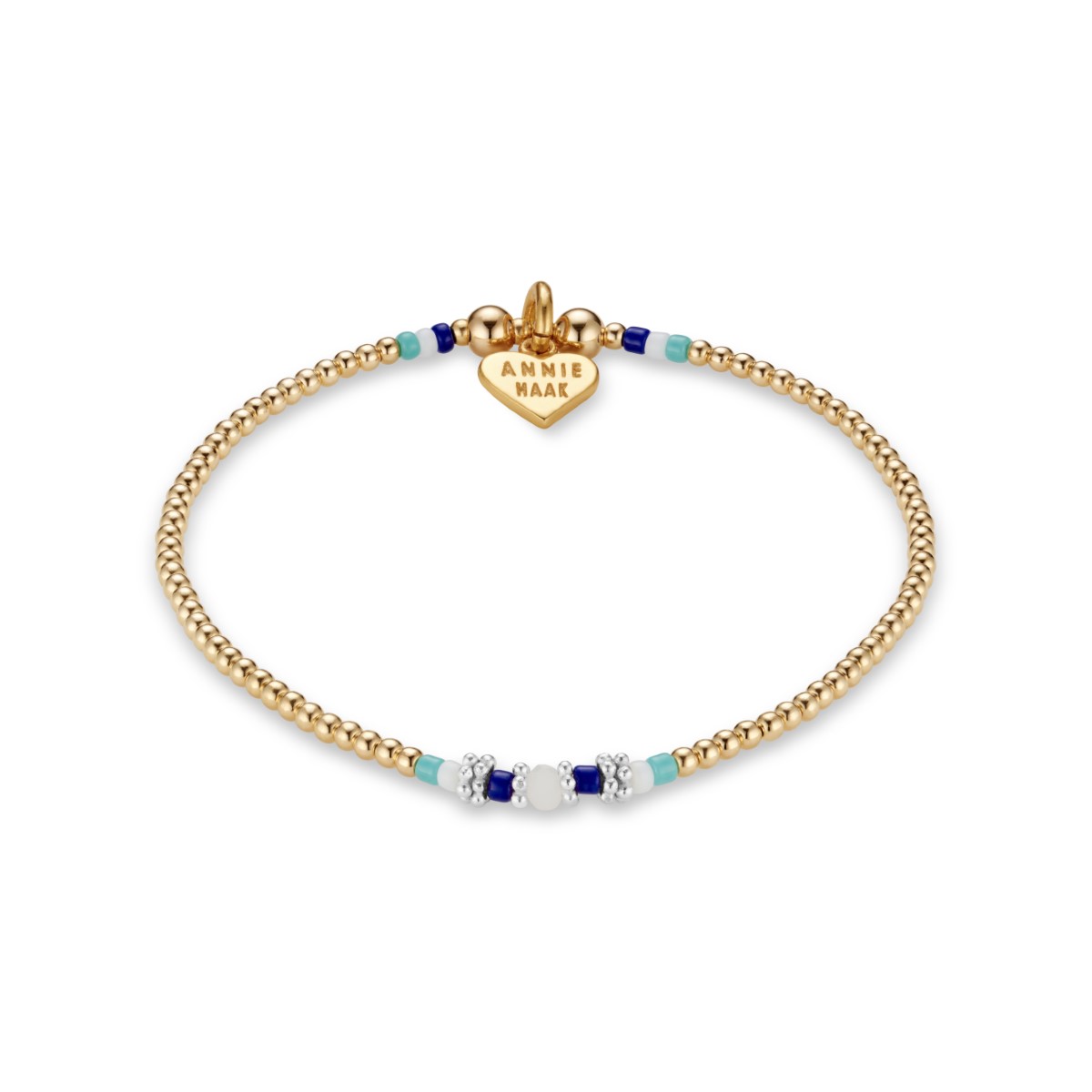 Annie Haak Boho Gold Plated Bracelet - White and Blue