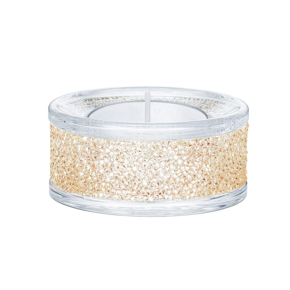 Swarovski Crystal Shimmer Tea Light Holder, Gold Tone 5428724