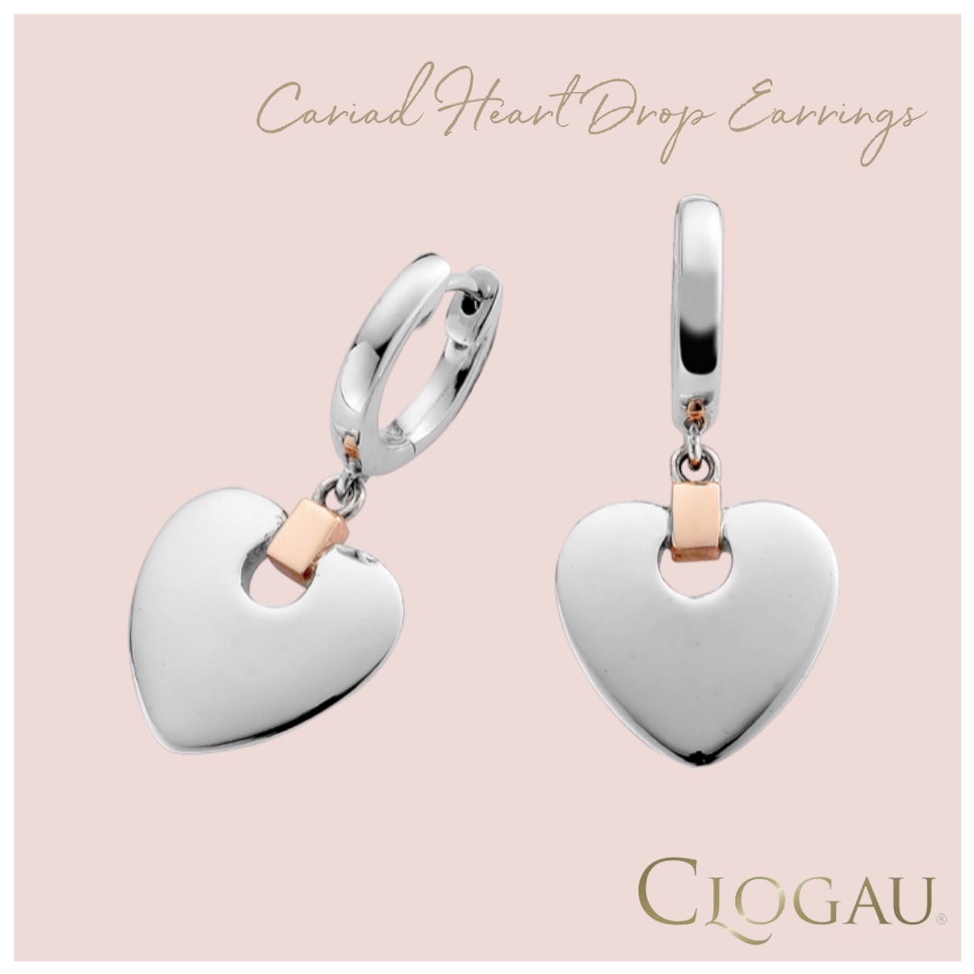 Clogau Cariad Heart Drop Earrings 3SCDE010