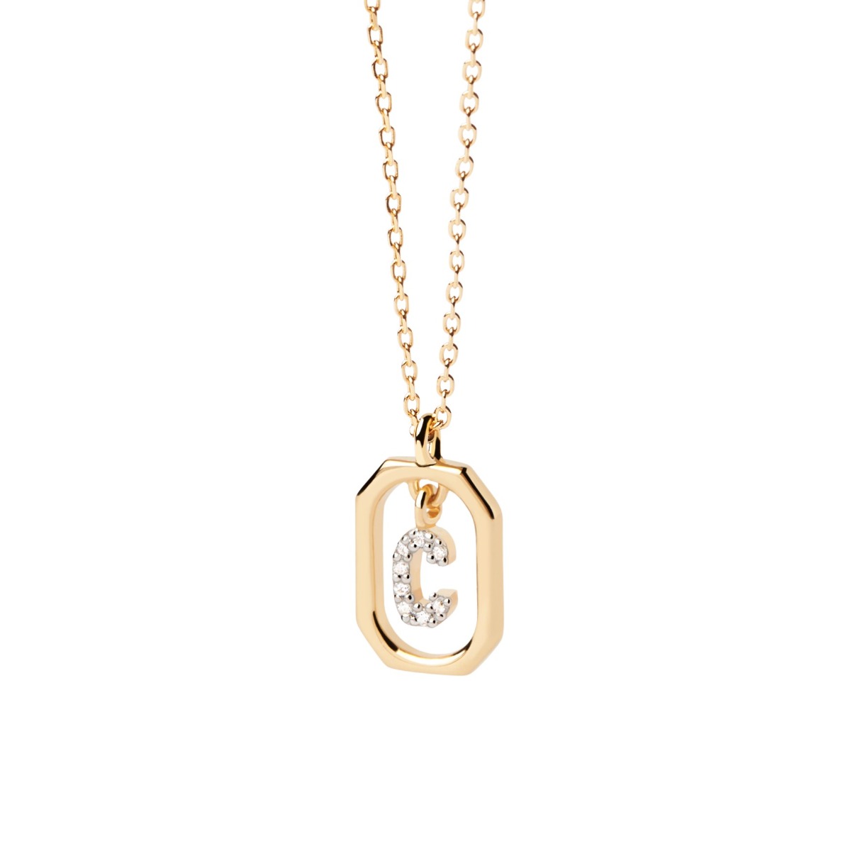 PDPaola Mini Letter C Gold Necklace CO01-514