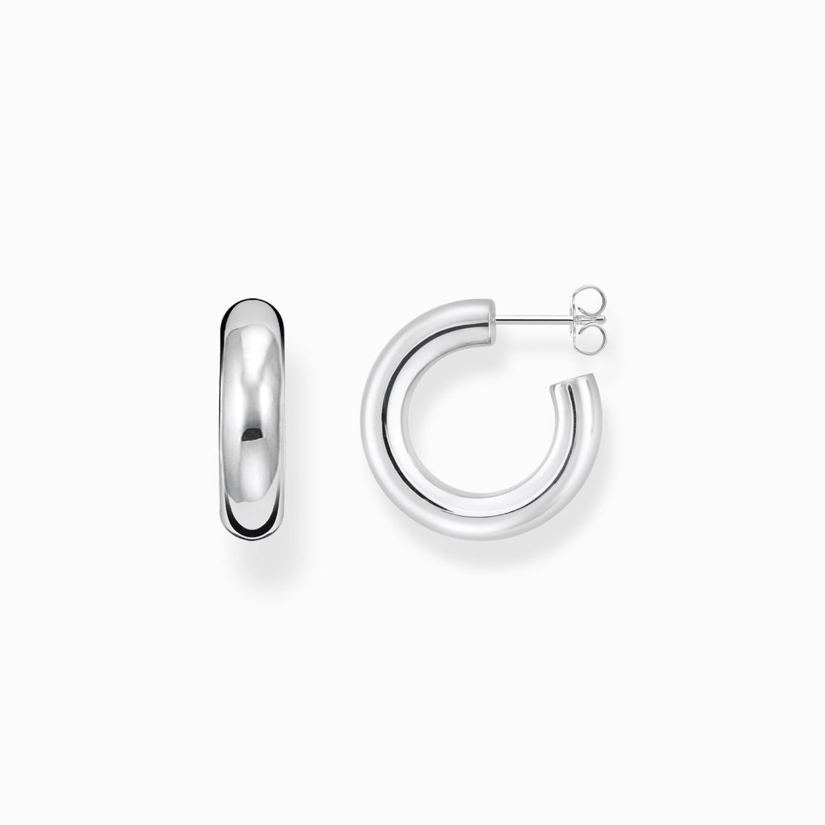 Thomas Sabo Small Silver Chunky Hoop Earrings- Silver - CR635-001-21