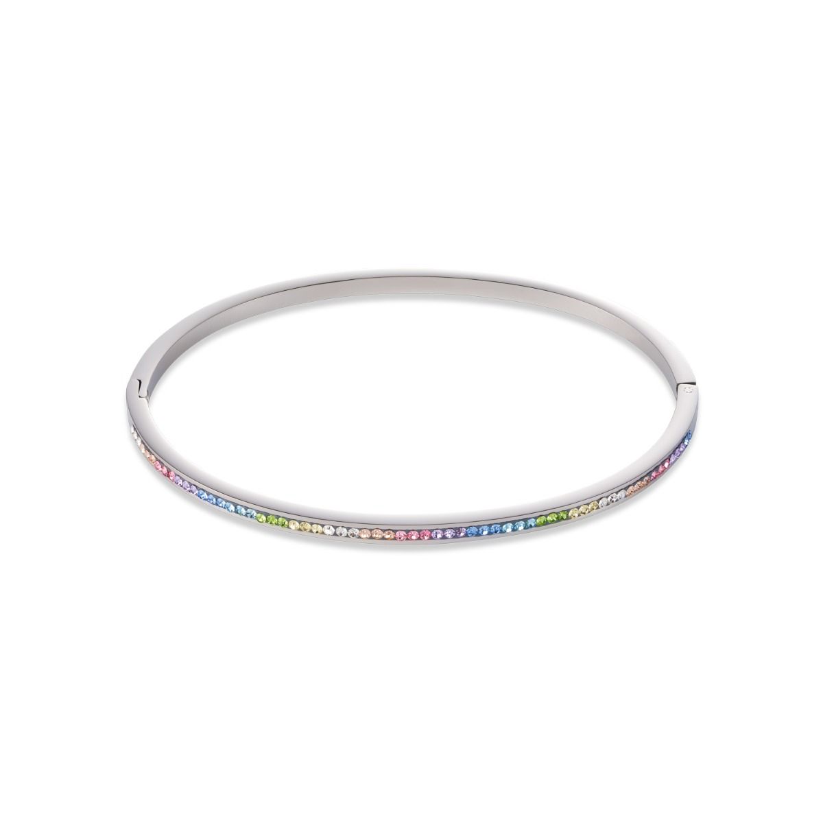 Buy Coeur De Lion Pastel Rainbow Crystal Bangle - Silver Online