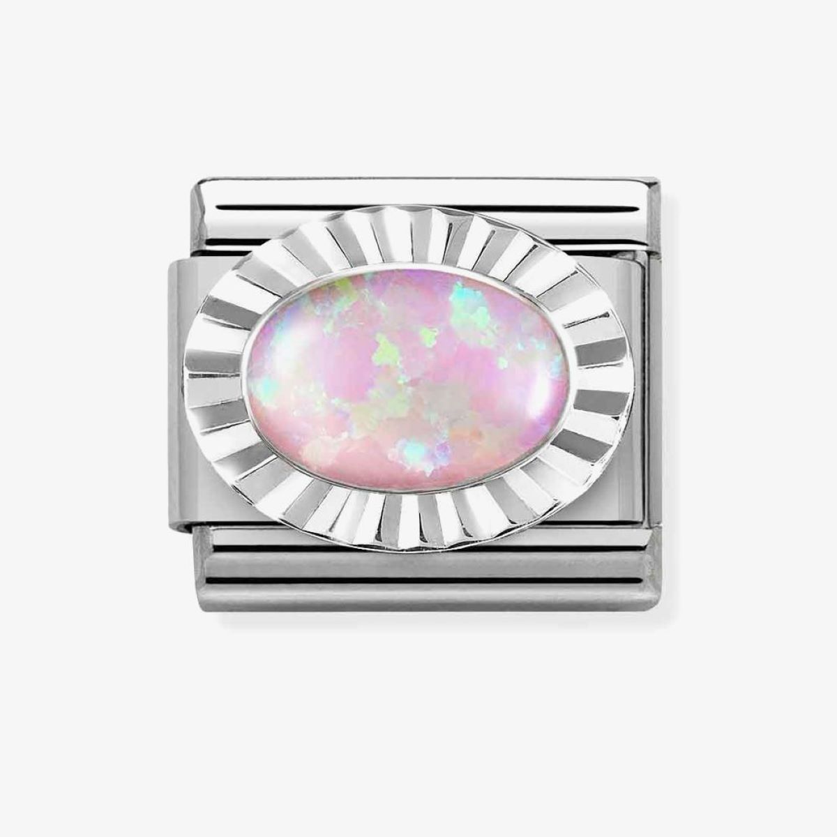 Buy Nomination Classic Silver Fluted Bezel Pink Opal Charm Online