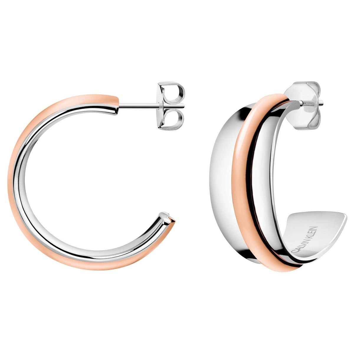 Buy Calvin Klein Slinky Two Tone Stud Hoop Earrings Online