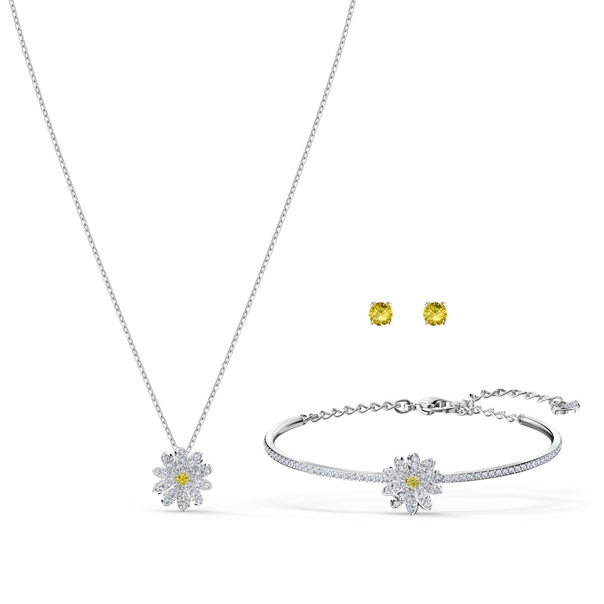 Buy Swarovski Eternal Flower Daisy Set Necklace with Bracelet and Earrings Online