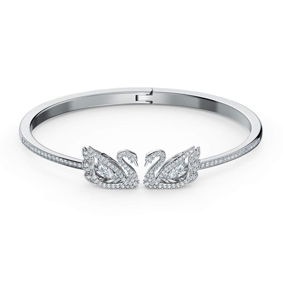 Swarovski Swan Bangle White Rhodium Plating