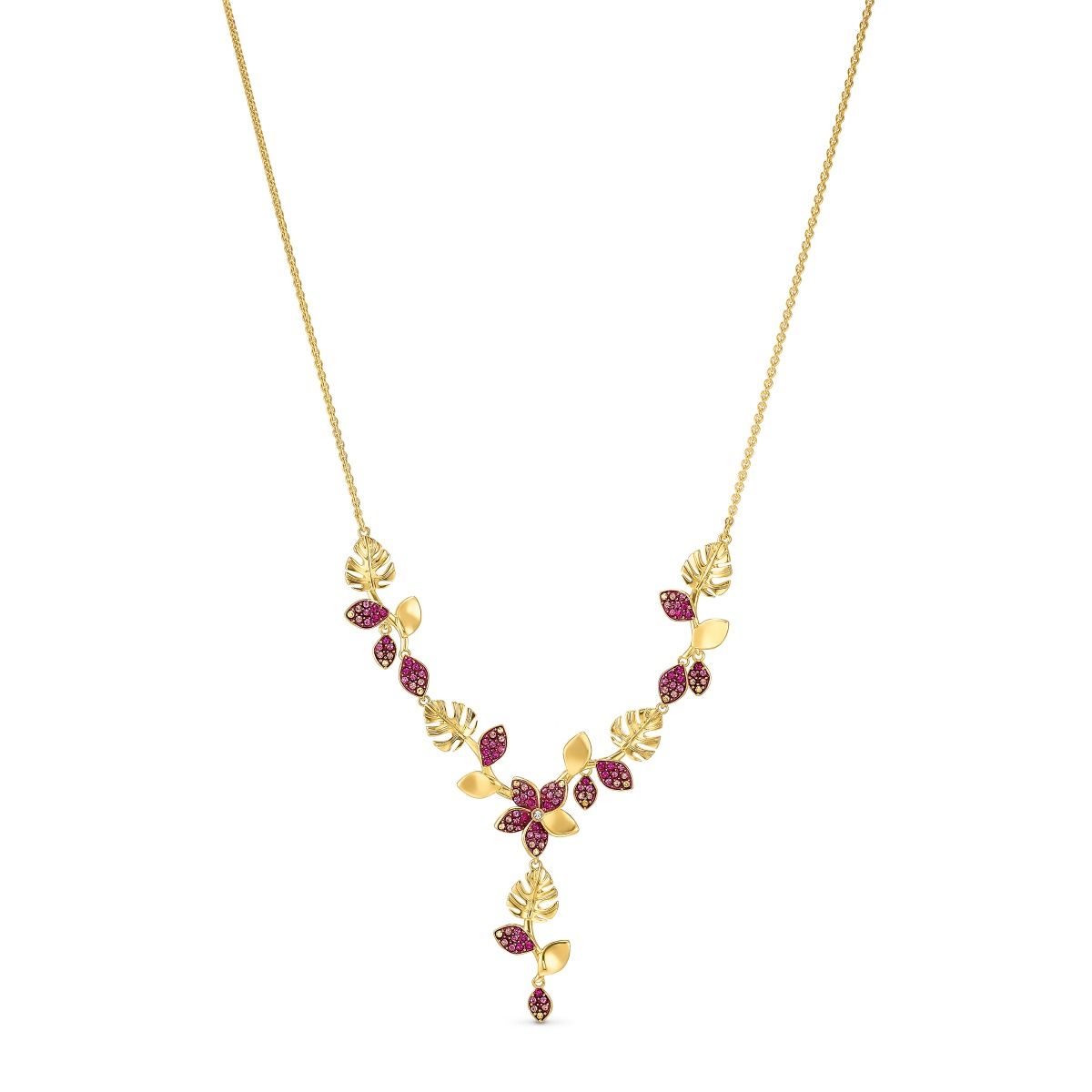 Buy Swarovski Tropical Flower Y Necklace Gold tone Plating Online