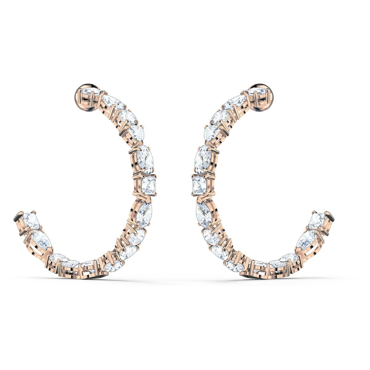 Swarovski hoop earrings rose gold sale