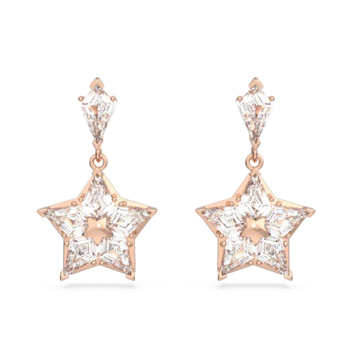Buy Swarovski Stella Star Drop Earrings Kite Cut White Rose Gold