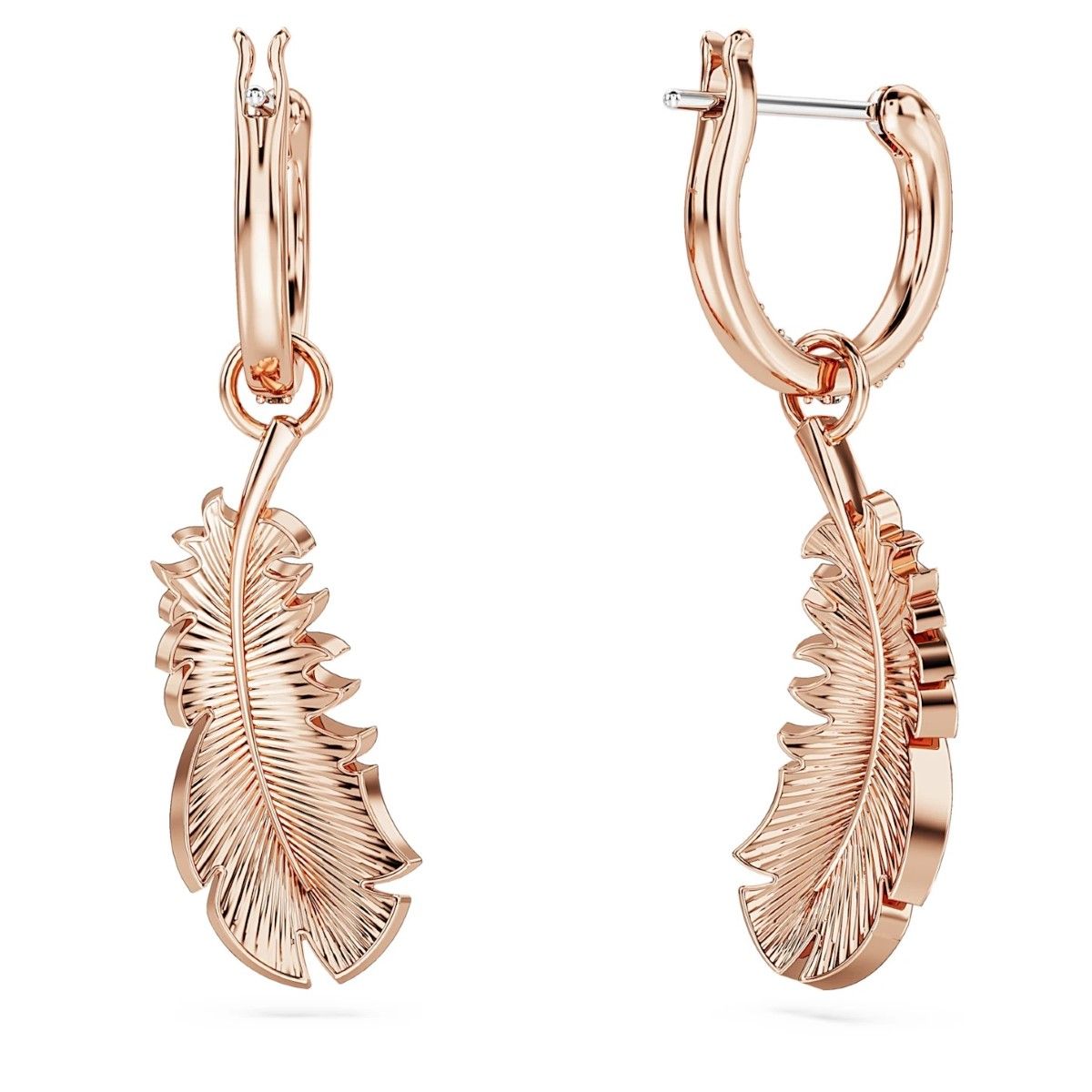 Rose gold sales feather stud earrings