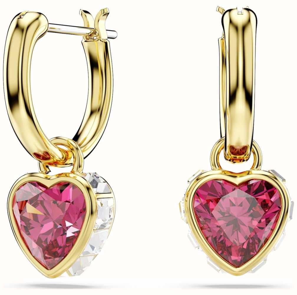 Red and gold drop earrings on sale