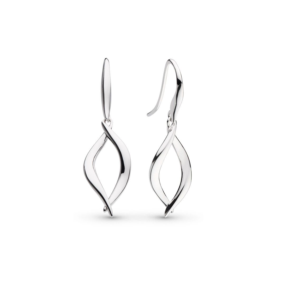 Kit Heath Entwine Twine Twist Link Drop Silver Earrings