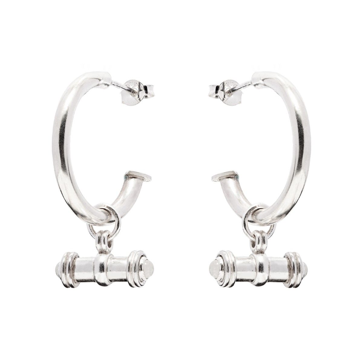 Silver round best sale earrings online
