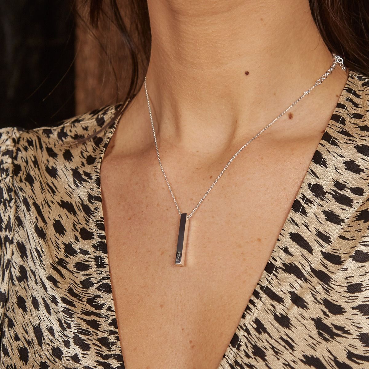 Sterling silver hotsell vertical bar pendant