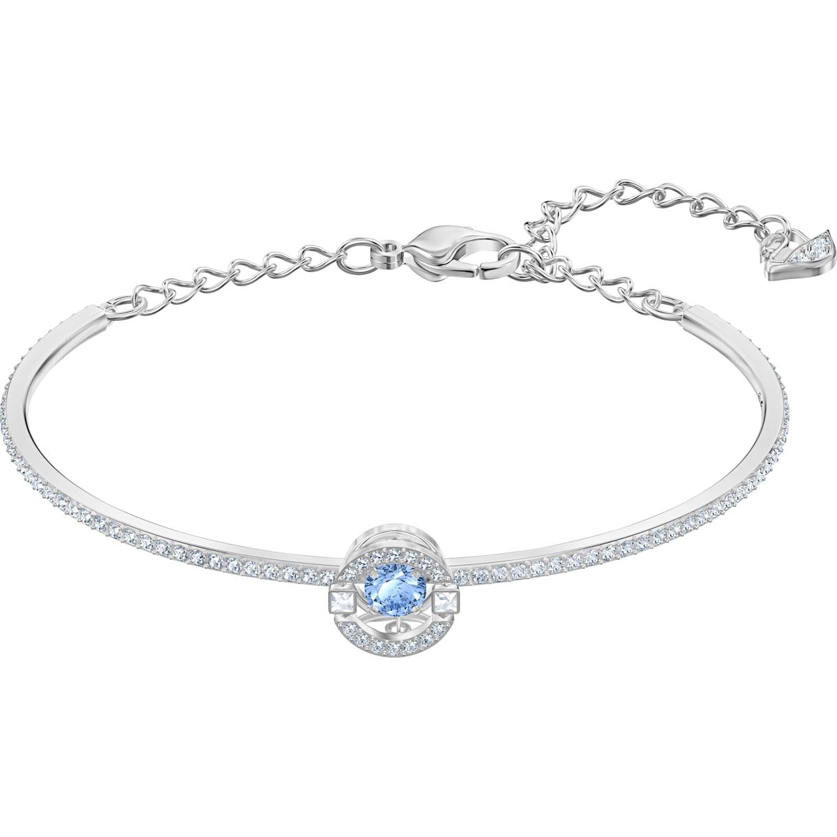 Buy Swarovski Sparkling Dance Bangle Blue Rhodium Plating Online