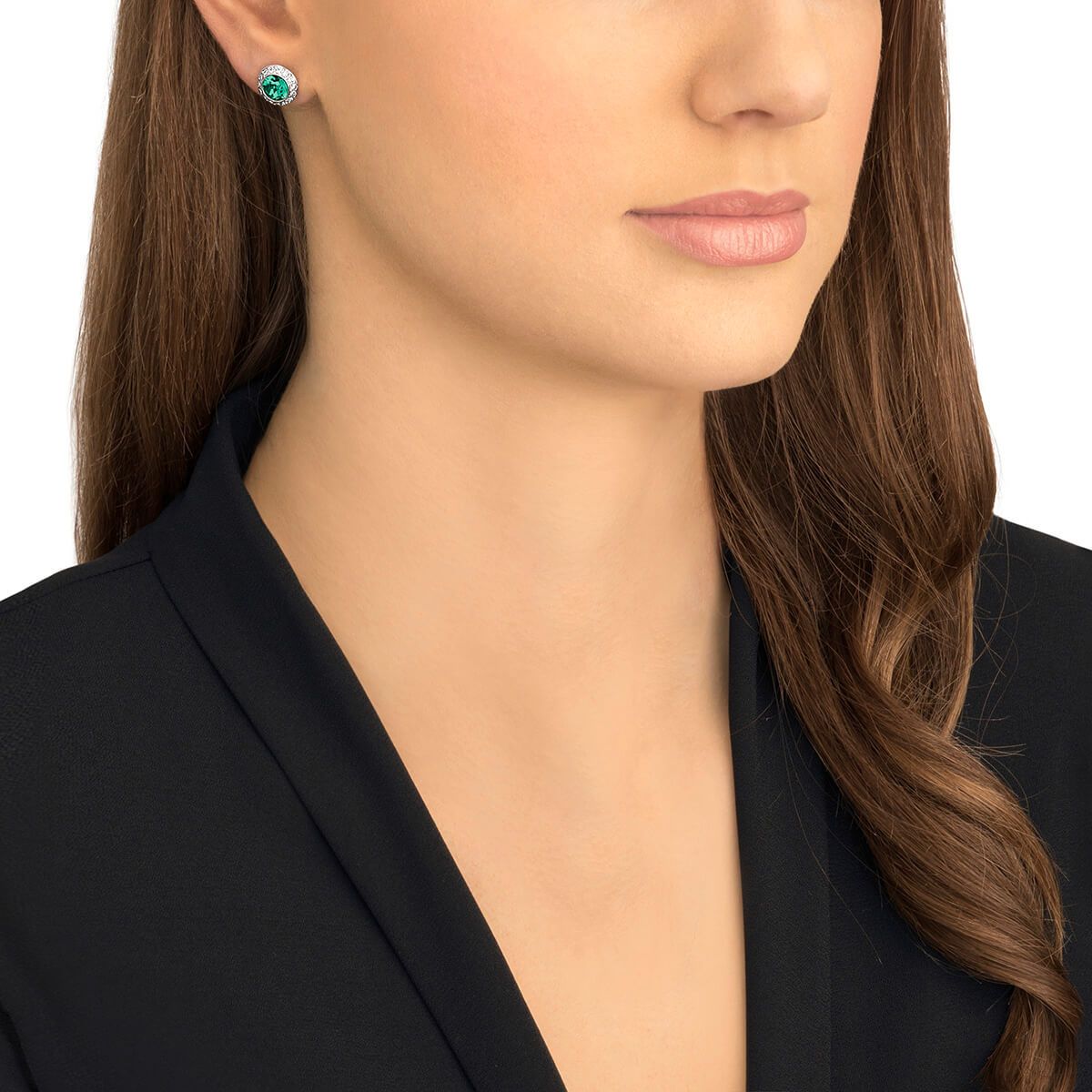Buy Swarovski Angelic Pierced Earrings Green Rhodium Plating Online