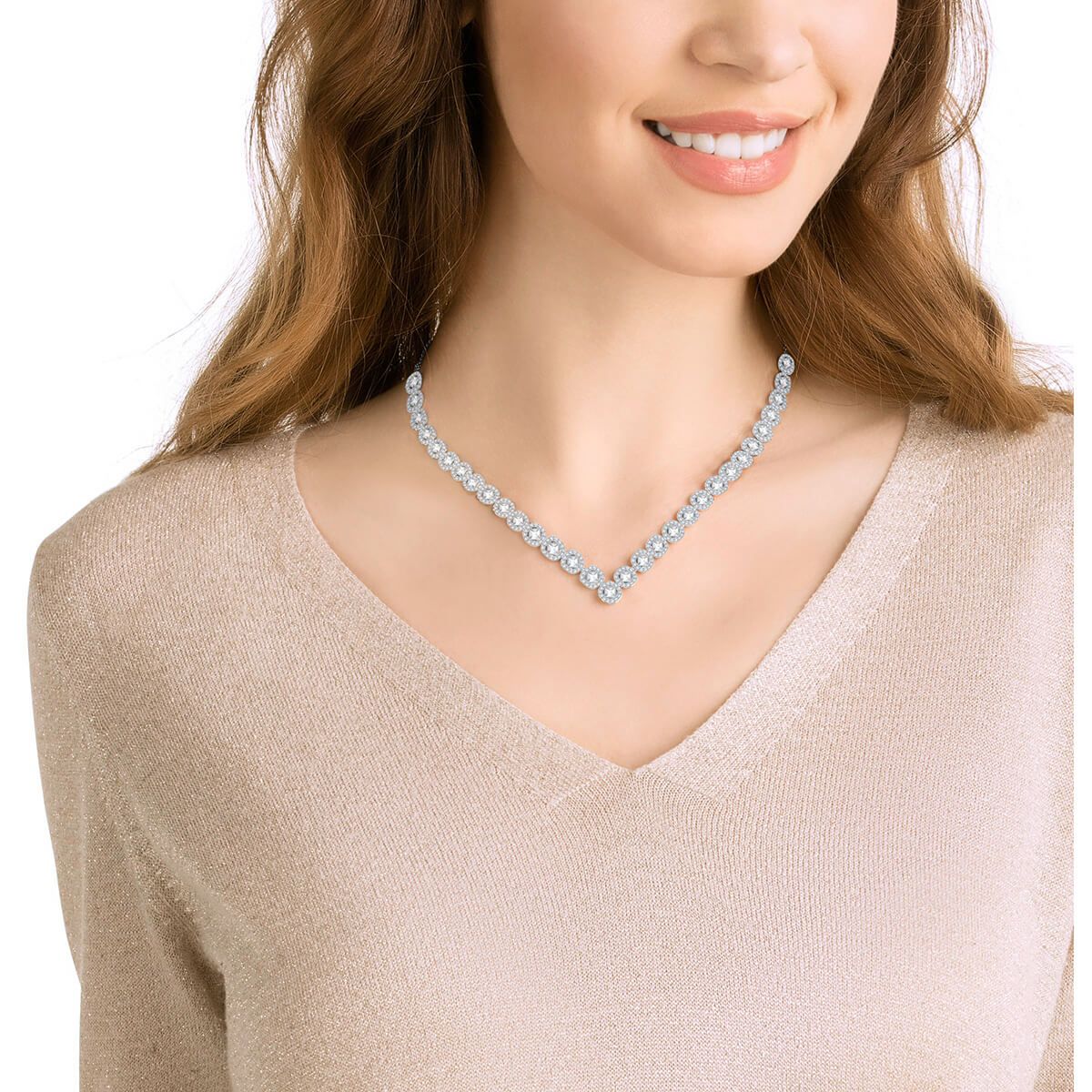Buy Swarovski Angelic Square Necklace, Large, White, Rhodium Plating Online Buy Swarovski Angelic Square Necklace, Large, White, Rhodium Plating Online