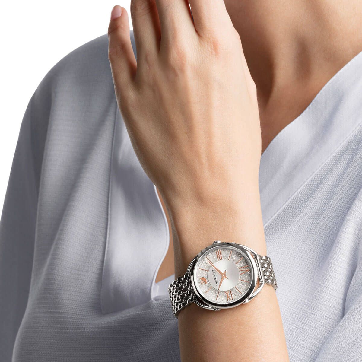 Buy Swarovski Crystalline Glam Watch with Metal Bracelet White and Silver Tone Online