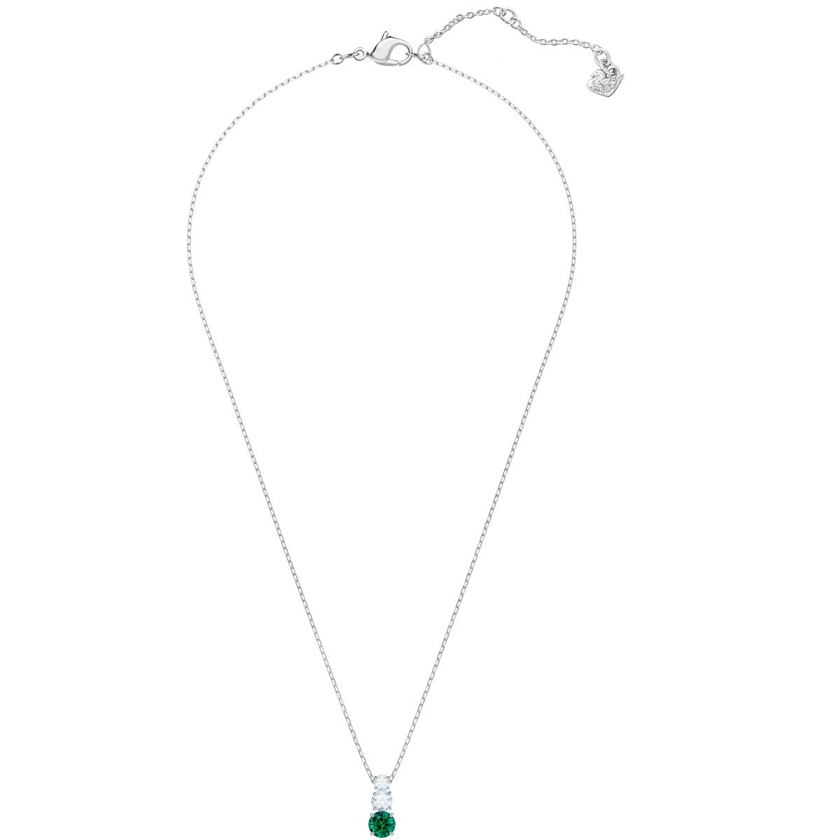 Buy Swarovski Attract Trilogy Round Pendant Green Rhodium Plating Online