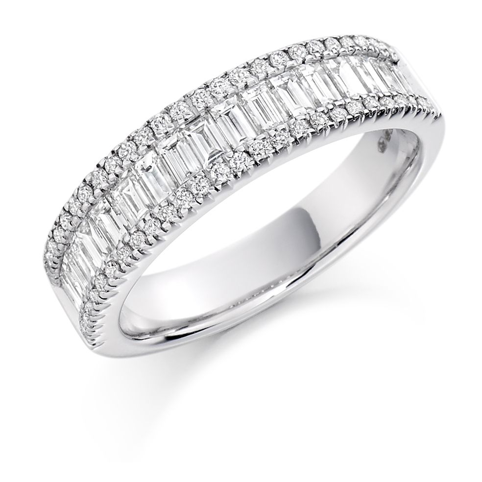 Buy Raphael Collection Half Eternity Ring - Round and Baguette Cut ...