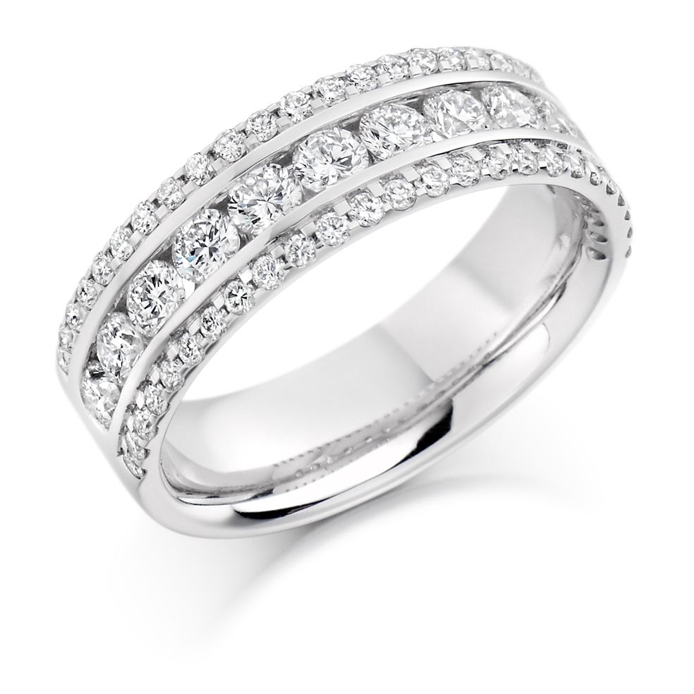 Buy Raphael Collection Half Eternity Ring Triple Band Micro Claw