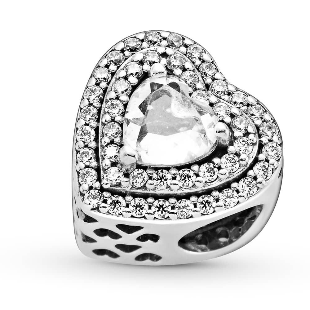 Pandora Sparkling Levelled Hearts Charm 799218c01