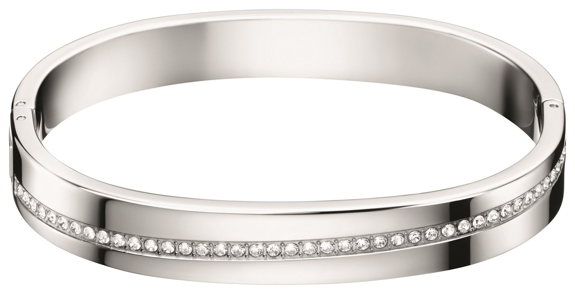 Buy Calvin Klein Hook Stainless Steel and Crystal Bangle Online