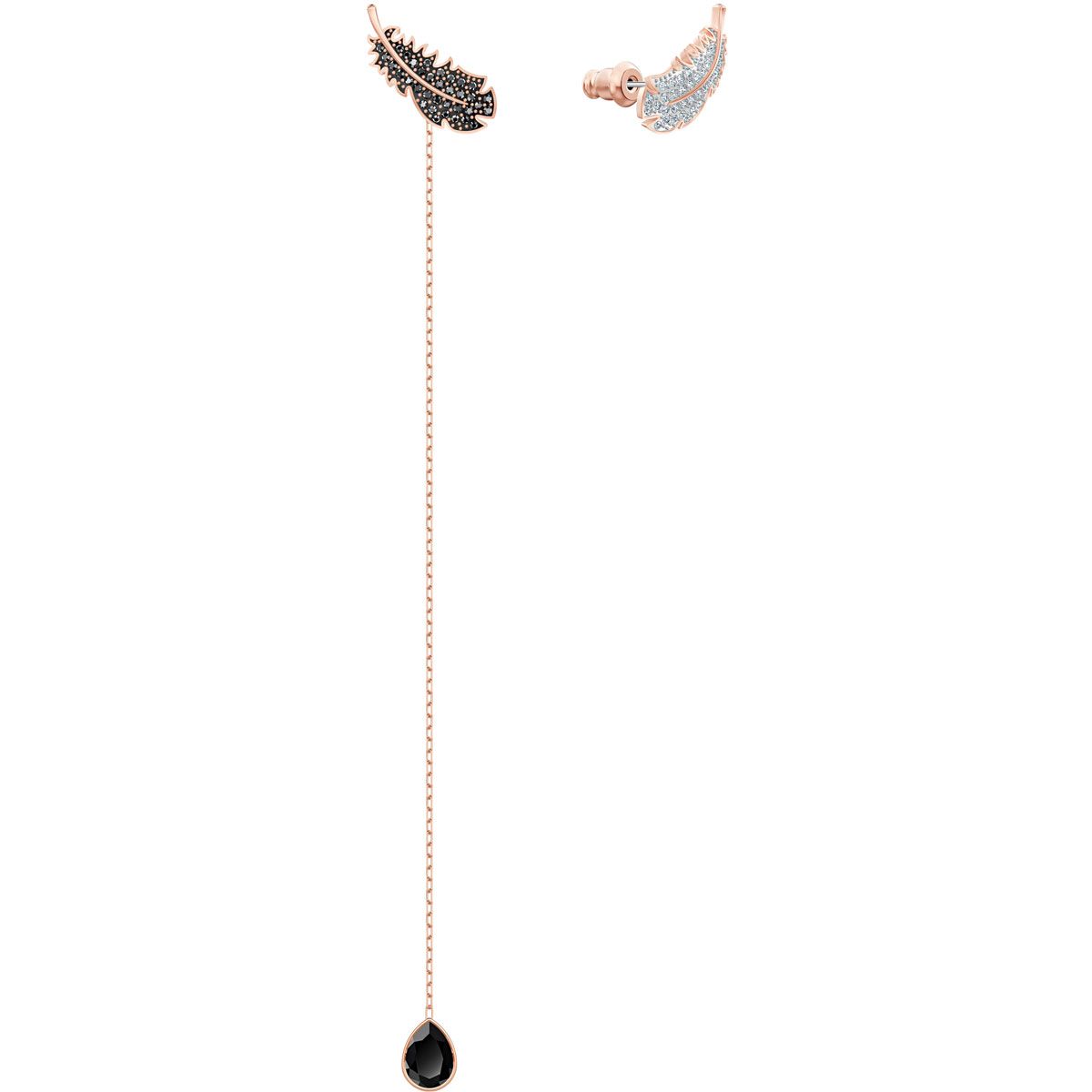 Buy Swarovski Naughty Pierced Earrings Black Rose Gold Plating Online