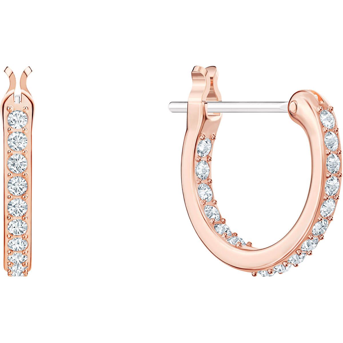 Buy Swarovski Naughty Hoop Pierced Earrings White and Rose Gold