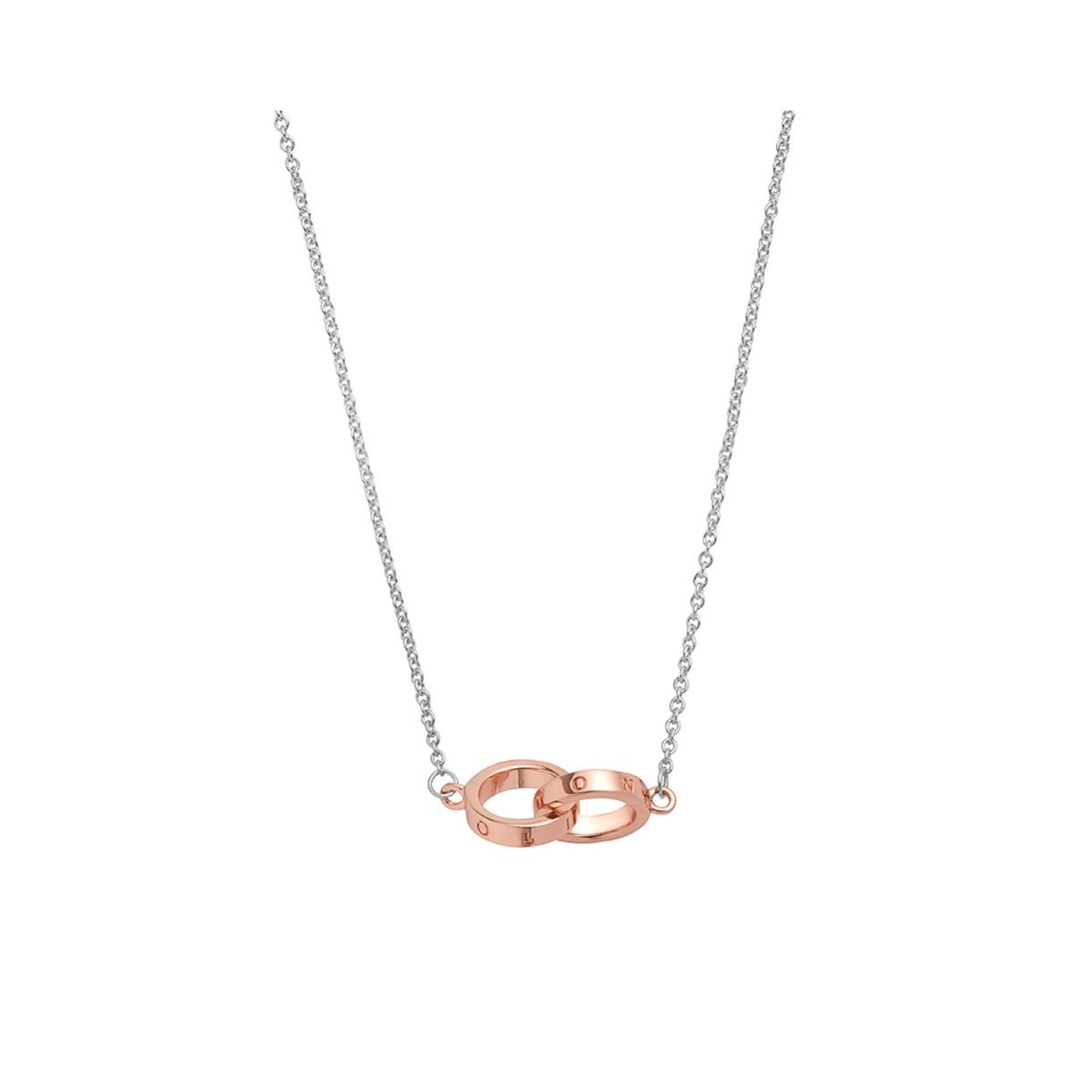 Olivia Burton Classic Interlink Necklace Silver and Rose Gold