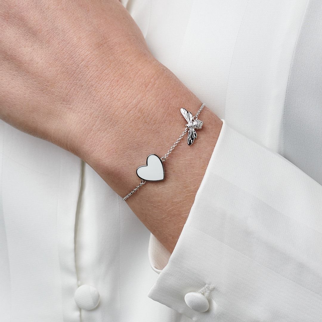 Buy Olivia Burton You Have My Heart White And Silver Bee Chain
