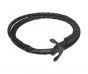 Unique and Co Men's Dark Brown Leather Bracelet with Anchor Clasp - 21cm
